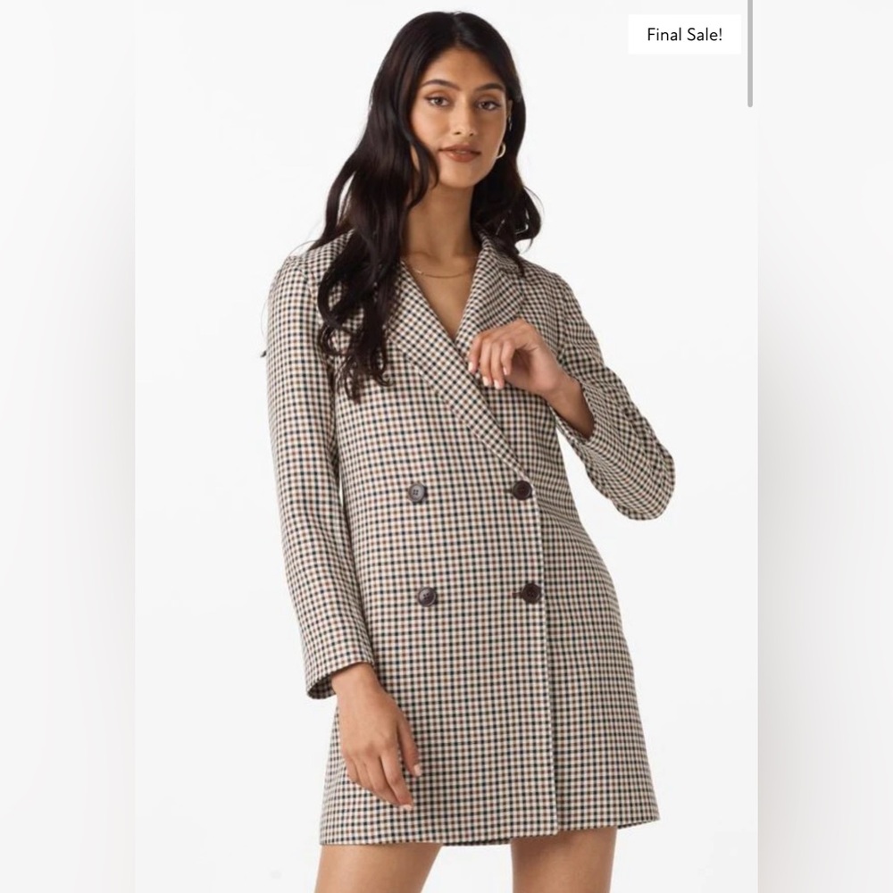 VETTA Black and Cream Houndstooth Blazer Relaxed Fit